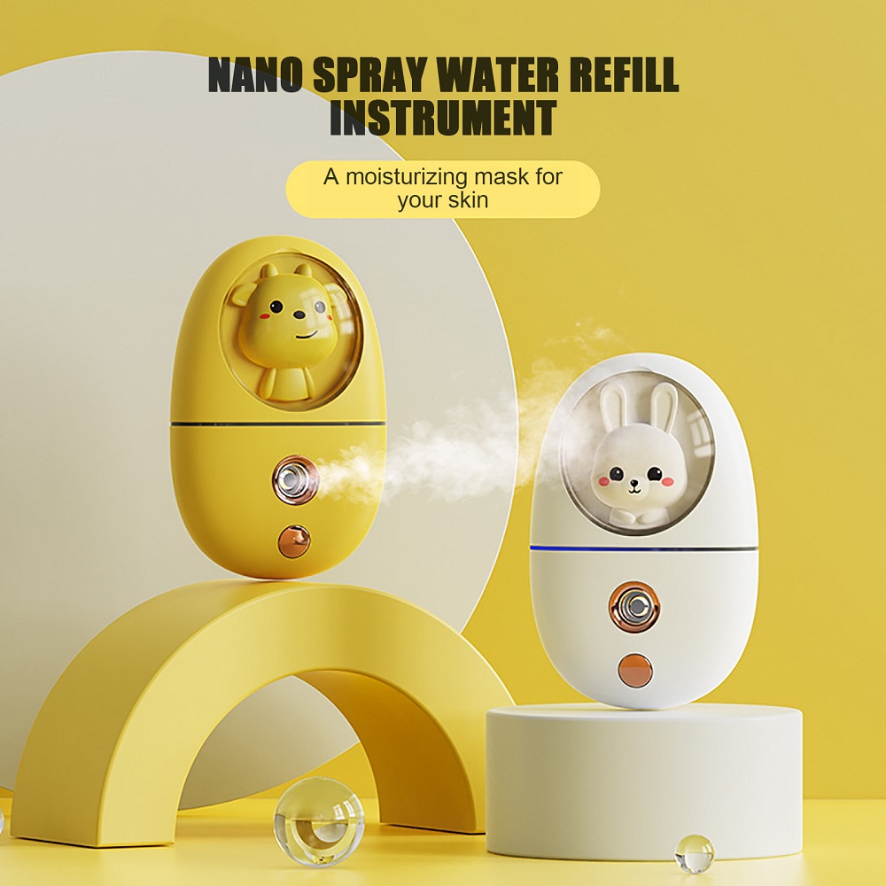 Face Steamer - 漫画 35 ミリリットルミニフェイシャル加湿器フェイスナノミストスプレーメイクアップ肌保湿水分補給ネブライザーフェイススチーマー USB