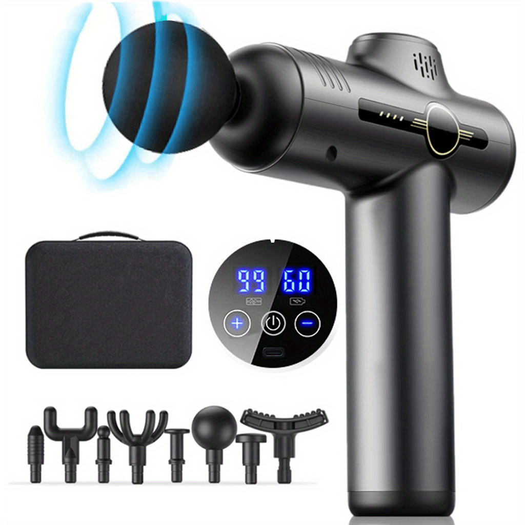 Massage Gun - 99 レベルマッサージガン筋膜深部筋肉リラックスボディネックマッサージャー電気フィットネス機器ノイズリダクション男性女性