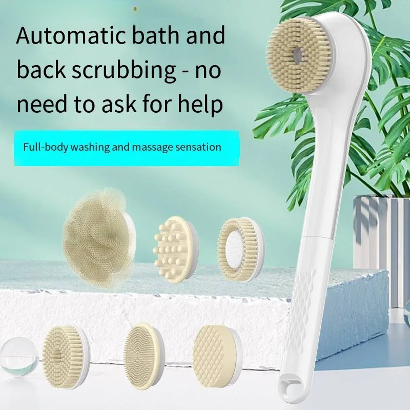 電動バスブラシ、ボディスクラバー、背中用ブラシ、長柄の背中用 - Bath Salts のレビューと価格