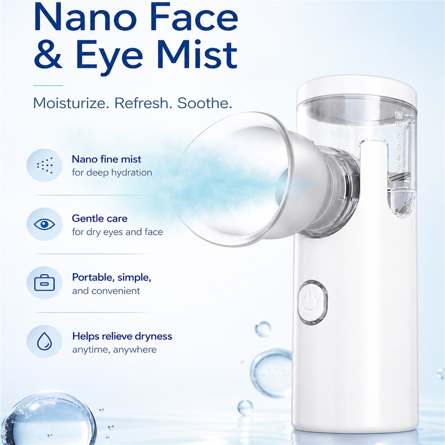 ナノスプレー式アイマッサージ器、フェイススプレー、加湿器、U - Face Steamer のレビューと価格