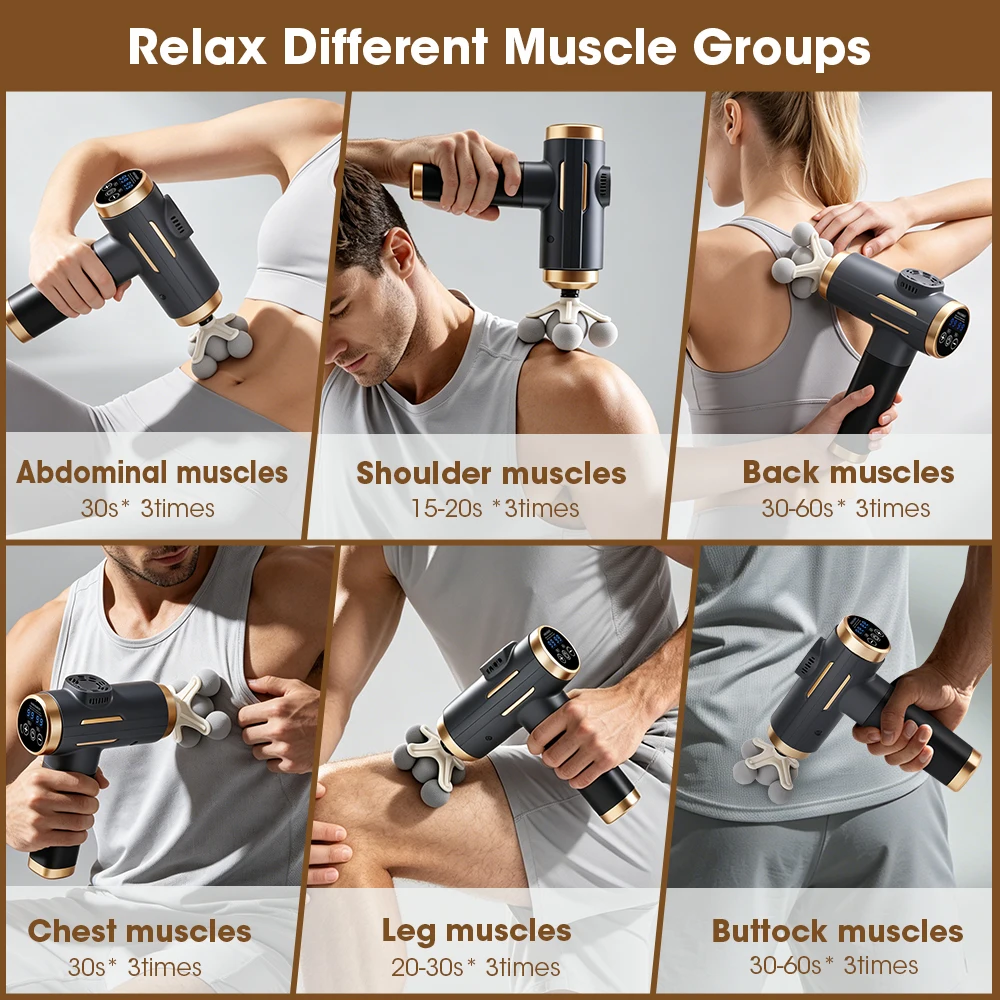 電動筋膜ガン 24W 99段階調整可能 11種類の交換ヘッド - Massage Gun のレビューと価格