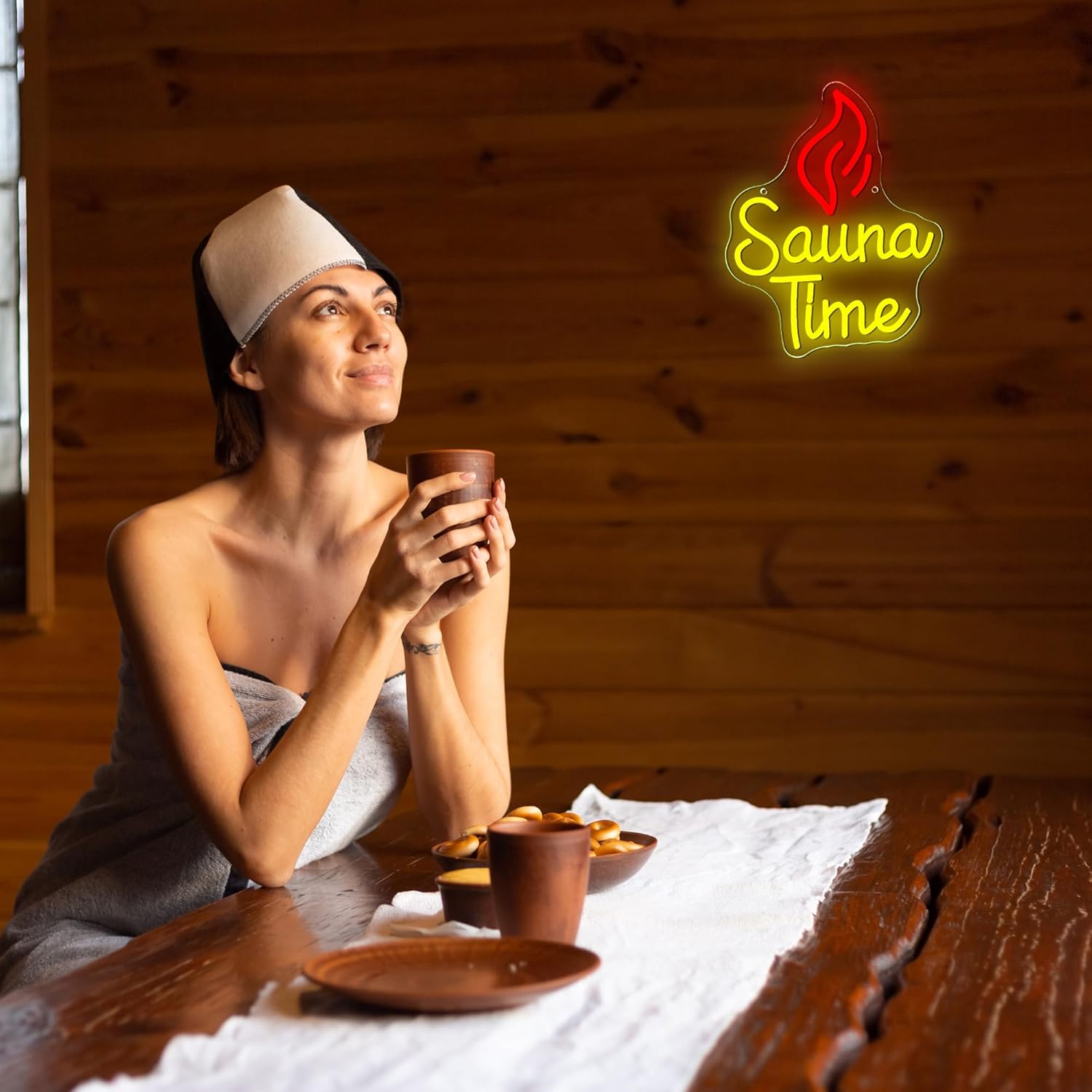 サウナタイムネオンサイン ホームスパネオンライト LED ウ - Spa Wellness Gym のレビューと価格