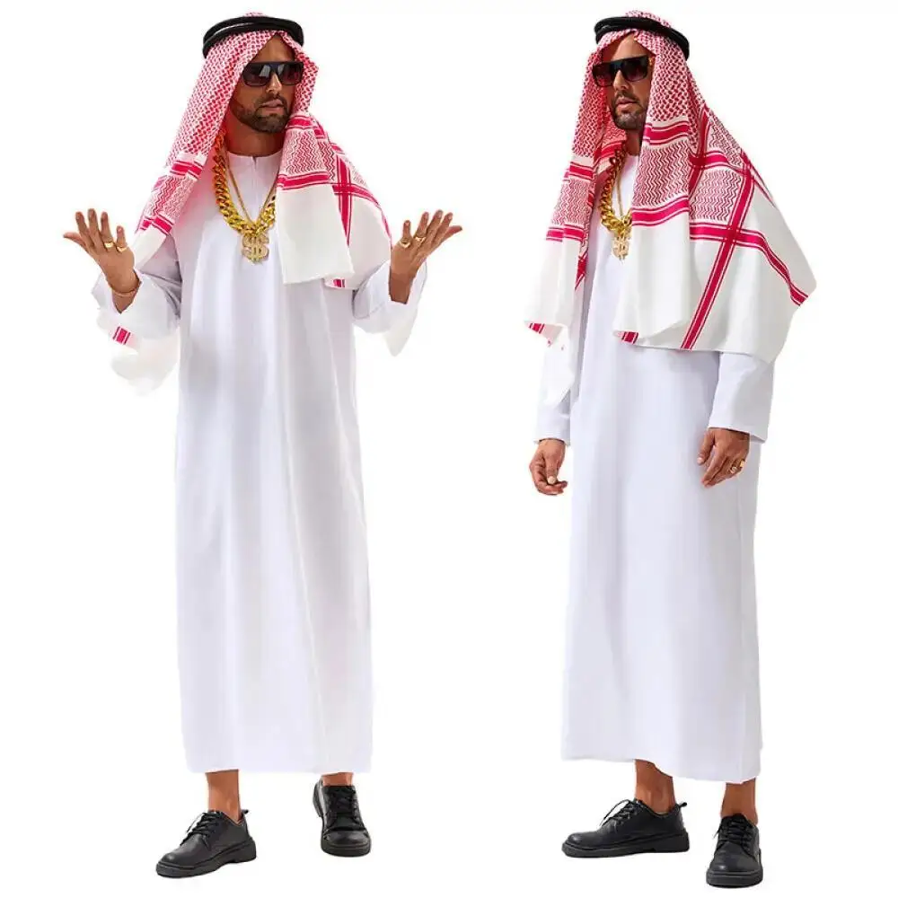 アラビア風ドバイコスチュームUAEシェイクコスプレ白いローブ - Bathrobe のレビューと価格