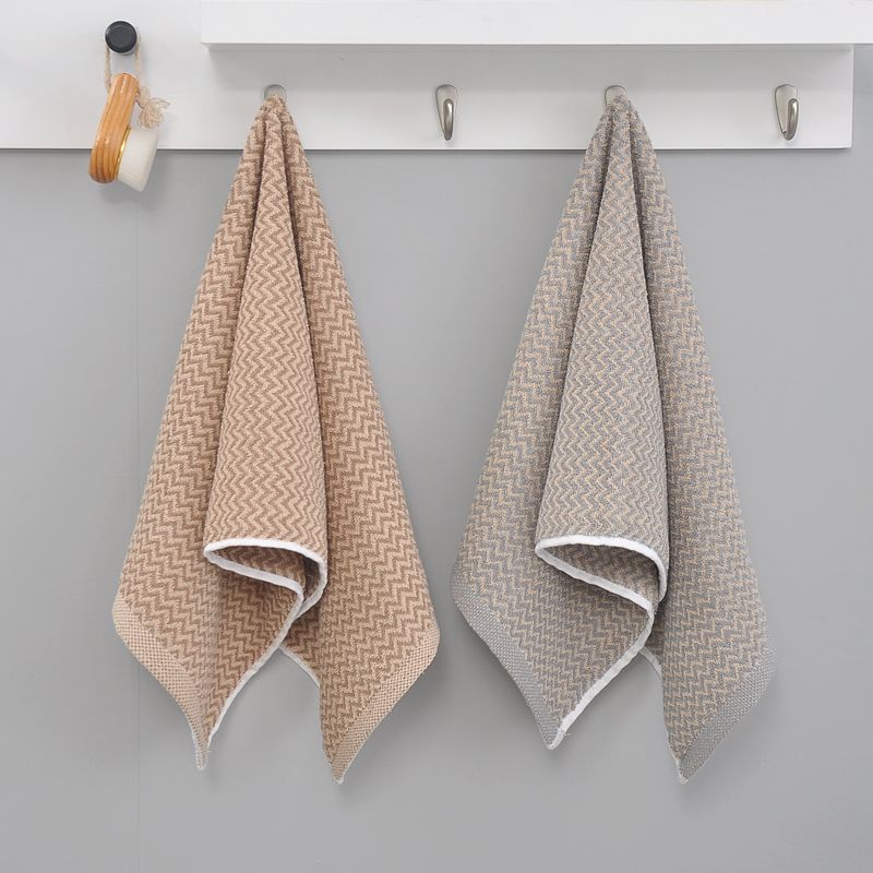 3枚組のヘリンボーン柄コットンタオルセット。超ソフトで吸水性 - Spa Towel のレビューと価格