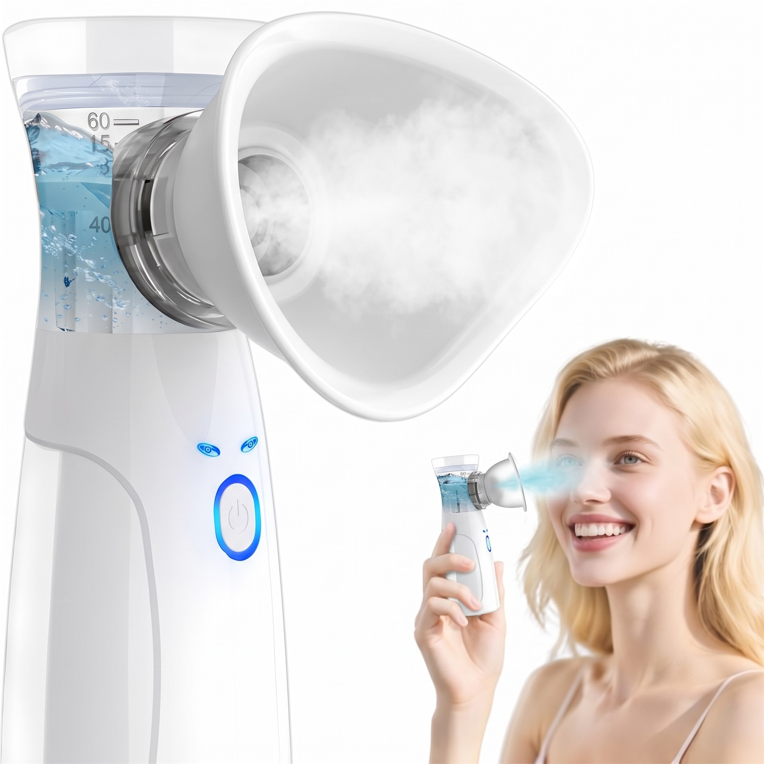 ハンドヘルドフェイシャルナノミスター、ポータブル保湿加湿器、 - Face Steamer のレビューと価格